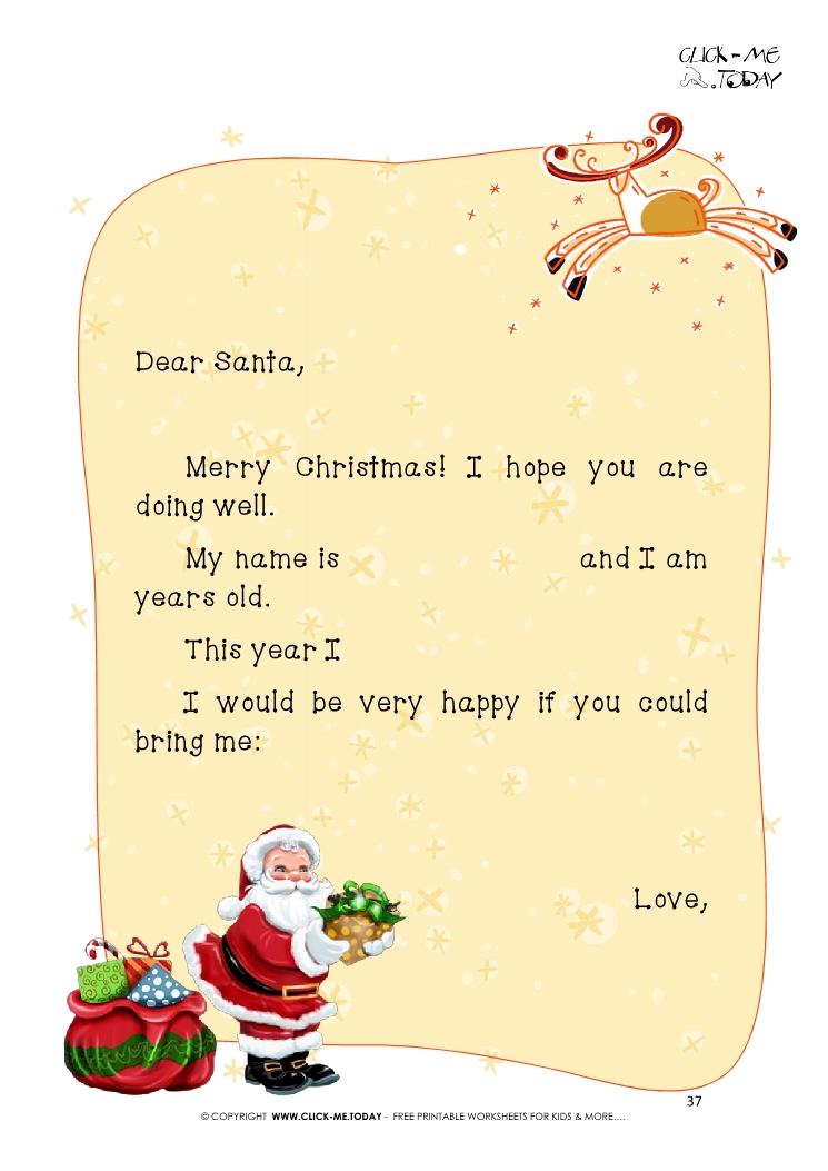 Type a letter to Santa Claus with sample text 37